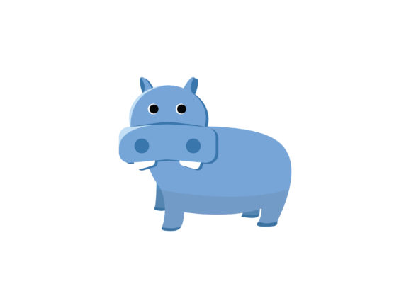 310-Hippopotamus Animal Illustration: A Versatile Design Asset