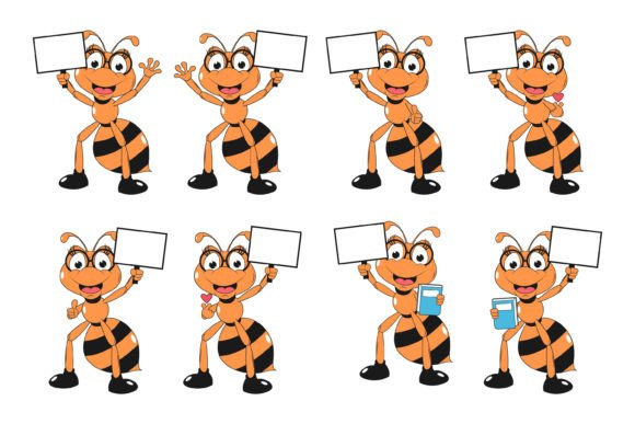 Adorable Insects: The Cute Ant Cartoon Illustration Set