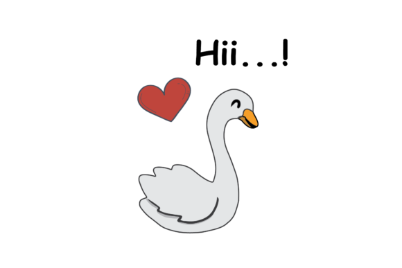Charming Valentines Kissing Animal Swan Vector for Designs