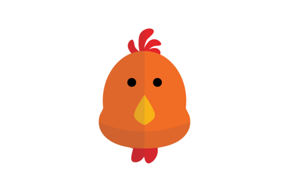 Chicken Animal Head Illustration: A Bold Decorative Vector