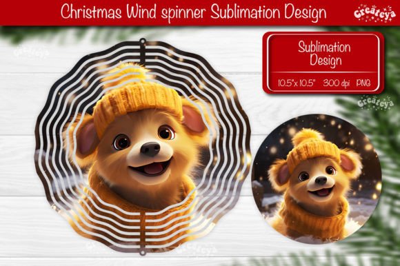 Christmas Wind Spinner Baby Animal Puppy: Your Sublimation Template Guide
