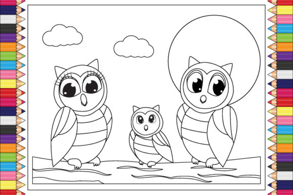 Coloring Owl Animal Cartoon for Kids: A Playful Design Asset