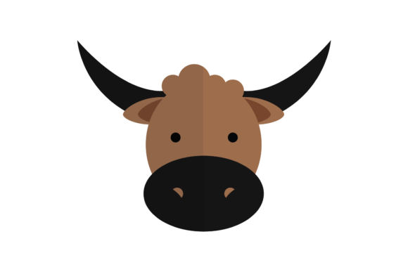 Cow Animal Head Flat Illustration for Modern Branding