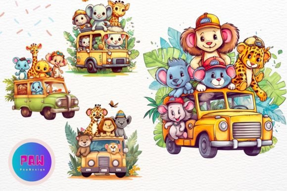 Cute Animal Happy Trip Clipart: A Designer’s Joyful Toolkit