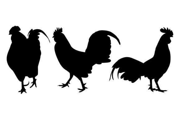 Farm Animal Rooster Silhouette Vector: Bold Farmhouse Charm