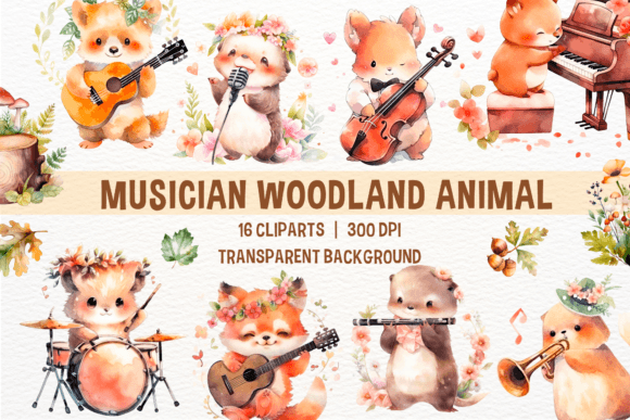 Musician Woodland Animal Watercolor: Unleashing Creative Charm