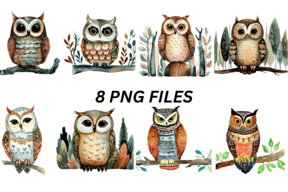 Owl Folk Art: A Watercolor Collection for Whimsical Branding