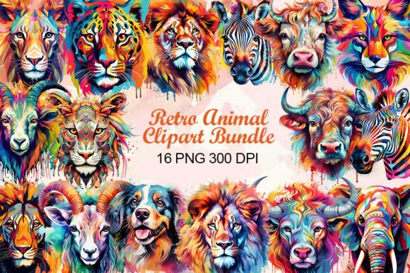 Retro Animal Clipart Bundle: Sublimation & Design Power
