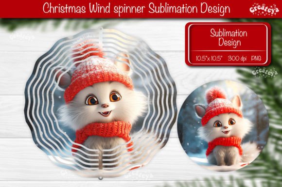 Round Christmas Wind Spinner Baby Animal: Adorable Holiday Designs