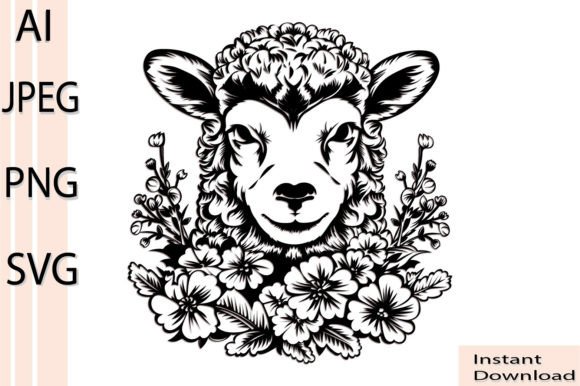 Rustic Charm: The Versatile Sheep Svg Design