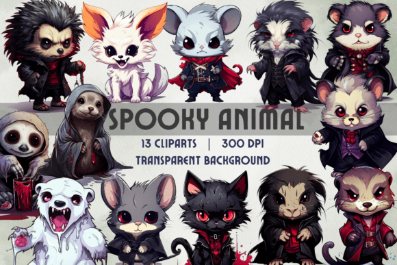 Unleash Eerie Charm with Halloween Spooky Animal PNG Clipart