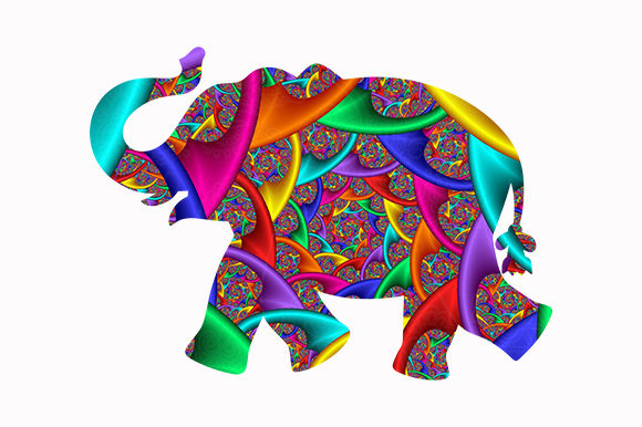 Vibrant Elephant Design: A Bold African Animal Graphic