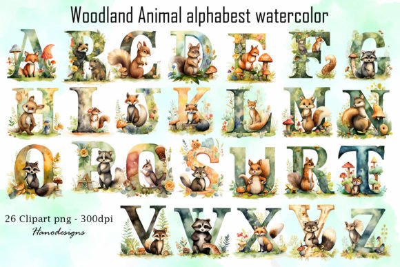 Woodland Animal Alphabest Sublimation: A Nature-Inspired Design Asset