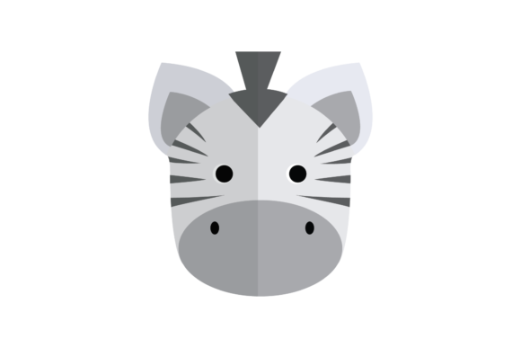 Zebra Animal Head Flat Illustration: A Modern Design Asset